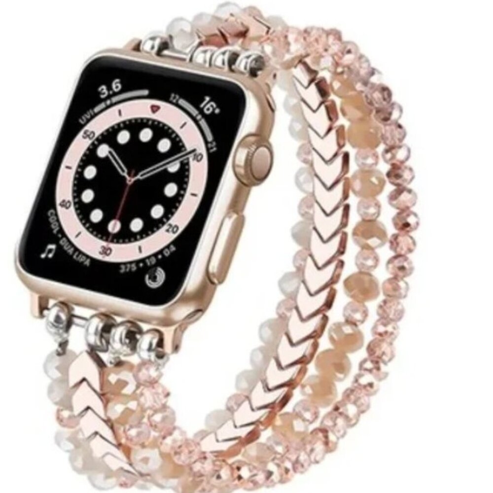 Apple Watch Elastic Band - Arrow Beaded Rose Gold